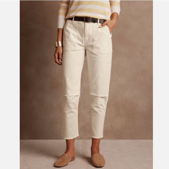 Banana Republic Mid Rise Utility Girlfriend Chino Ankle Pants Black 4 TALL NWT - Picture 6 of 12